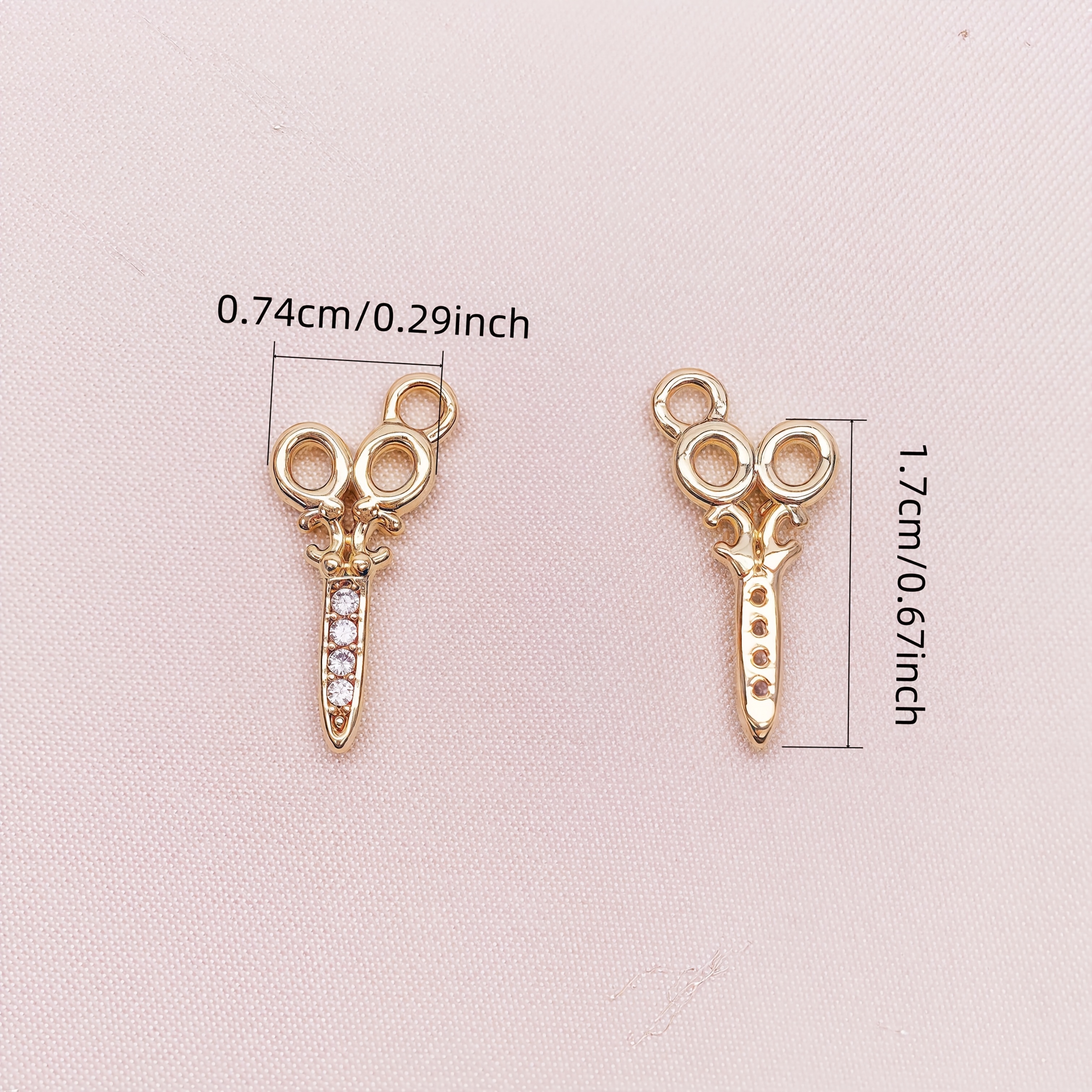 3pcs Scissor Design 18K Gold Plated Jewelry Pendant Set